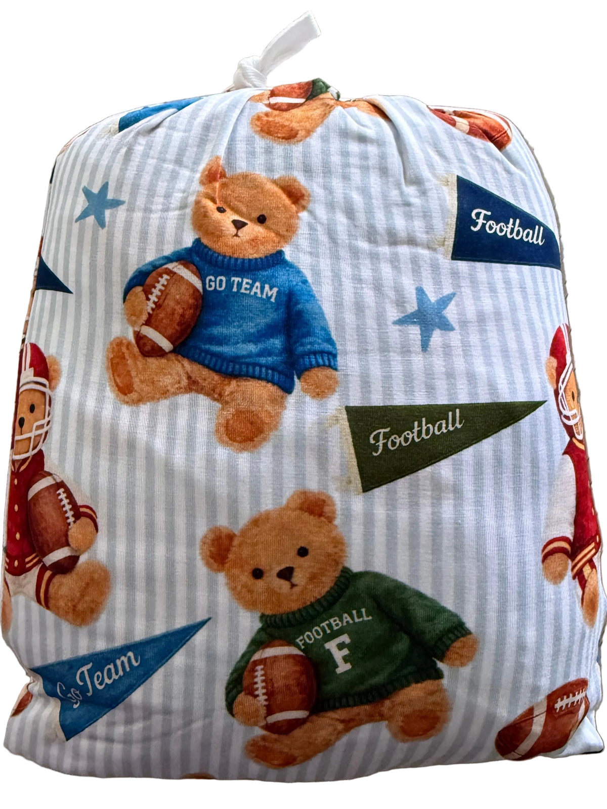 Teddy Touchdown Bamboo Crib Sheet