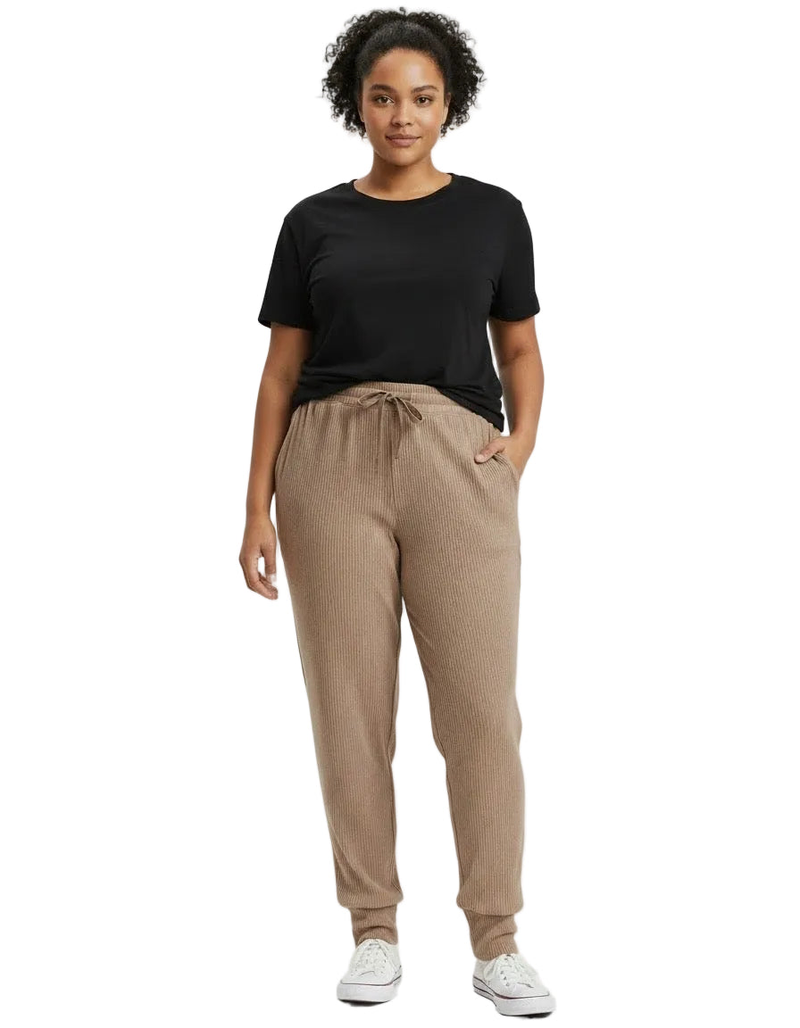 * NEW * Brown Ribbed Joggers
