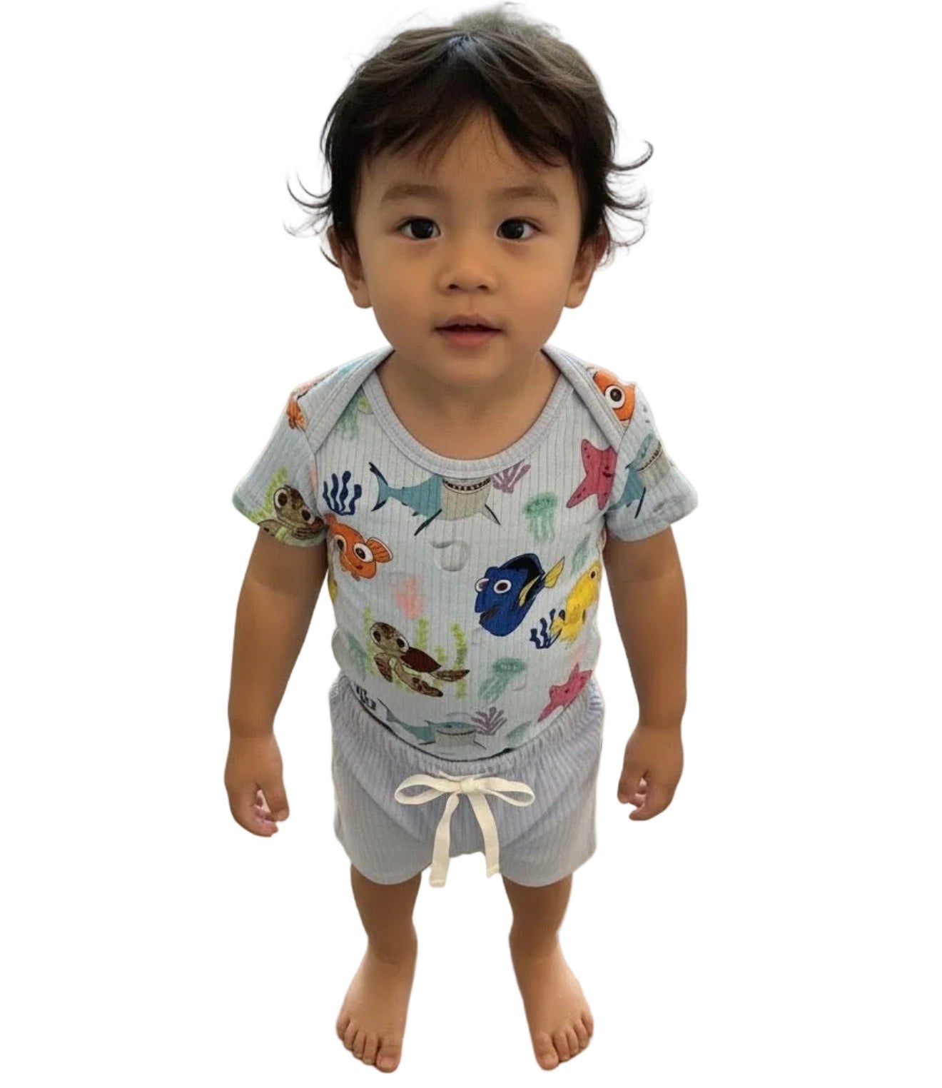 Just Keep Swimming Ribbed Onesie and Short Set