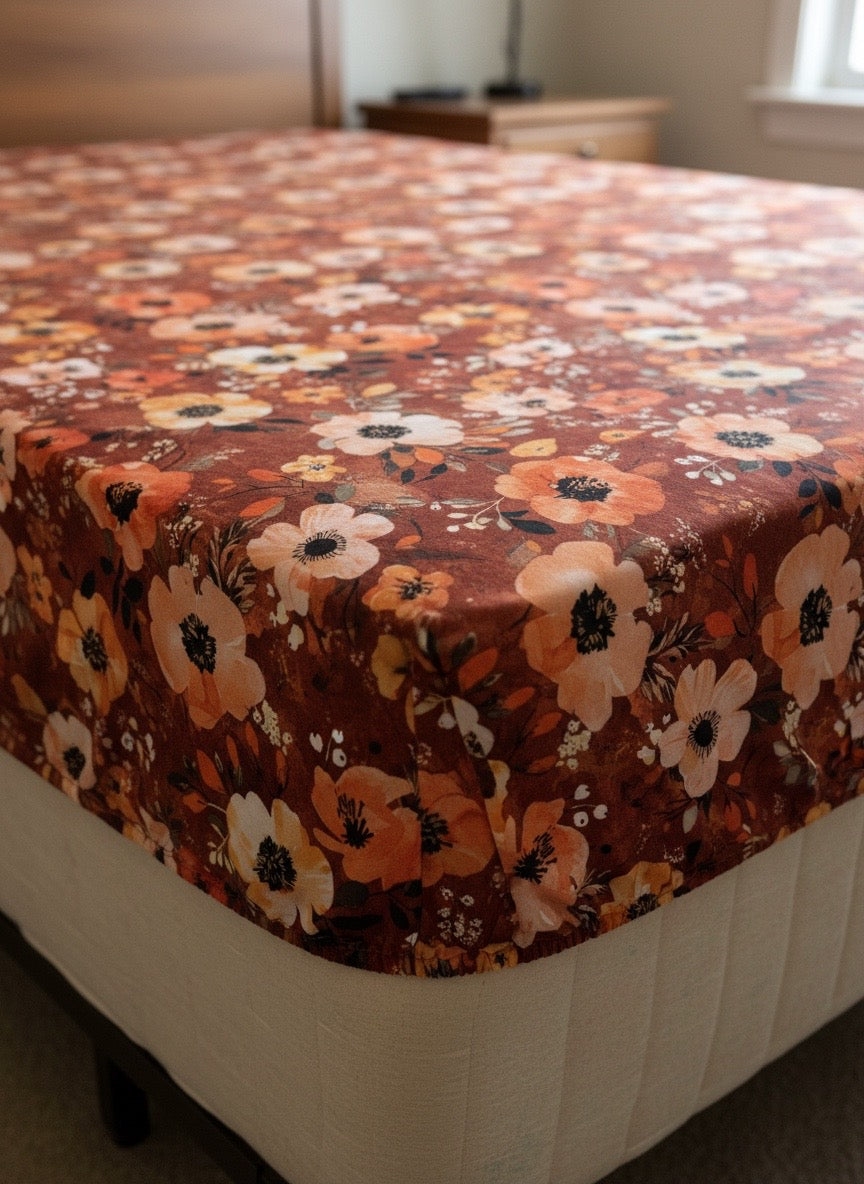 Autumn Bloom Bamboo Twin Sheet