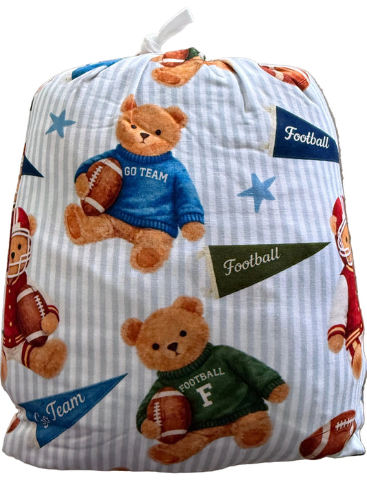 Teddy Touchdown Bamboo Crib Sheet