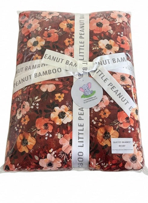 Autumn Bloom 65x85 French Terry Quilted Blanket