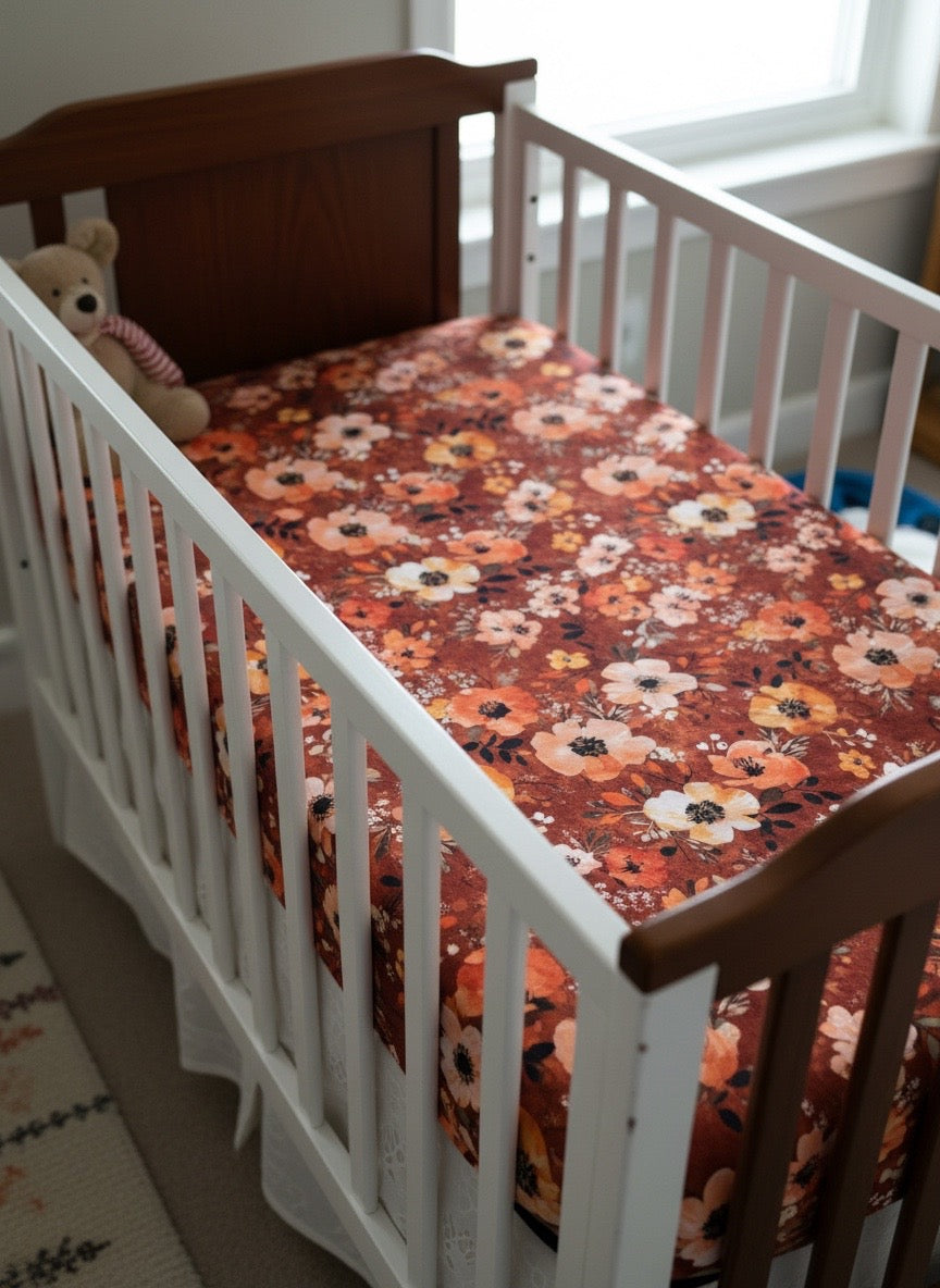 Autumn Bloom Bamboo Crib Sheet