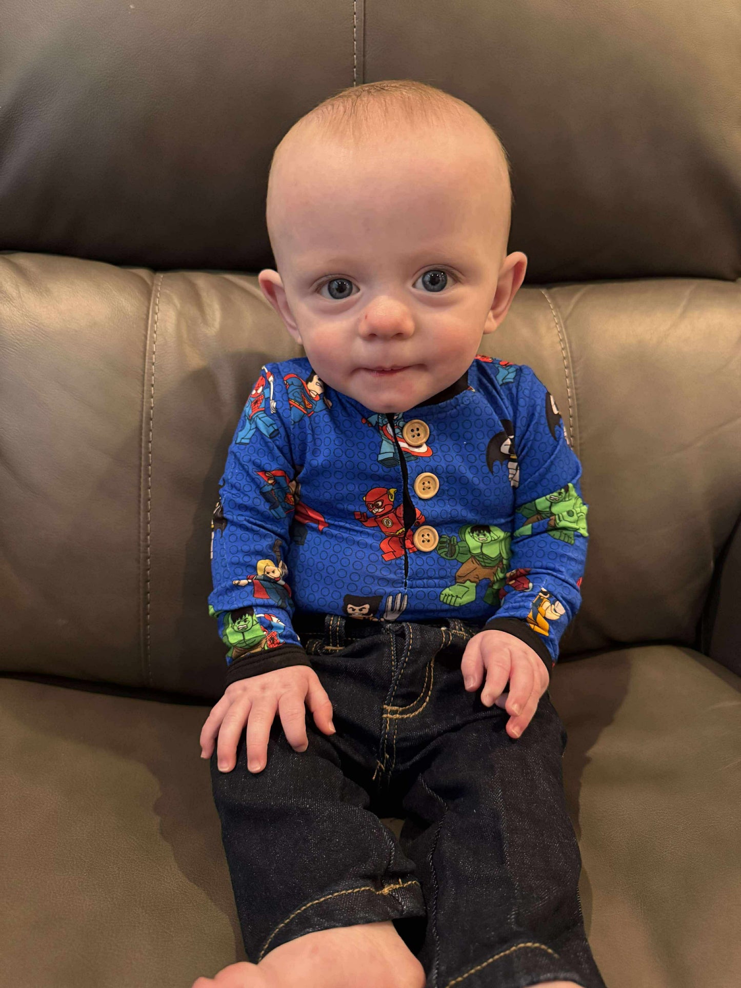 Block City Heros Long Sleeve Onesie