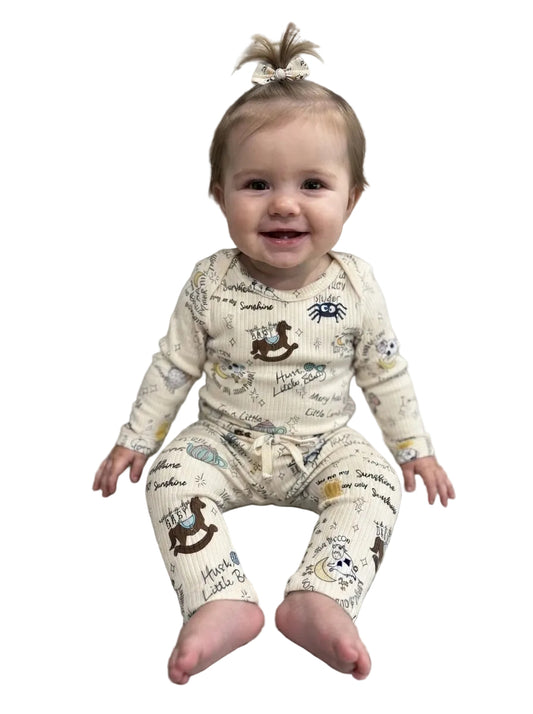 Sweet Dreams RIBBED Long Sleeve Onesie and Pants Set