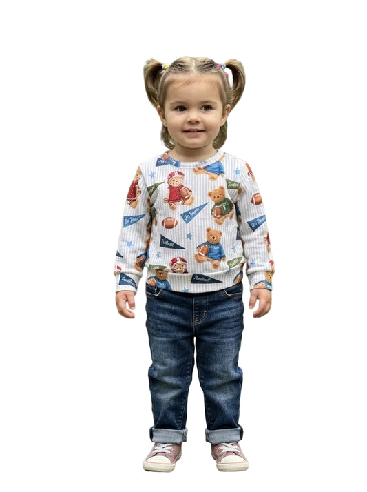 Teddy Touchdown French Terry Child Crewneck