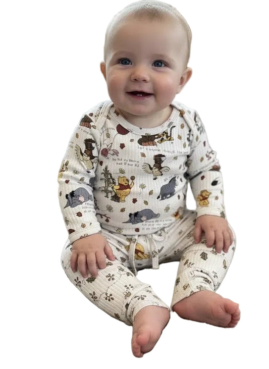 Hunny Harvest RIBBED Long Sleeve Onesie and Pants Set
