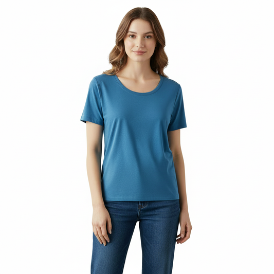 Plain Western Blue Bamboo T-Shirt