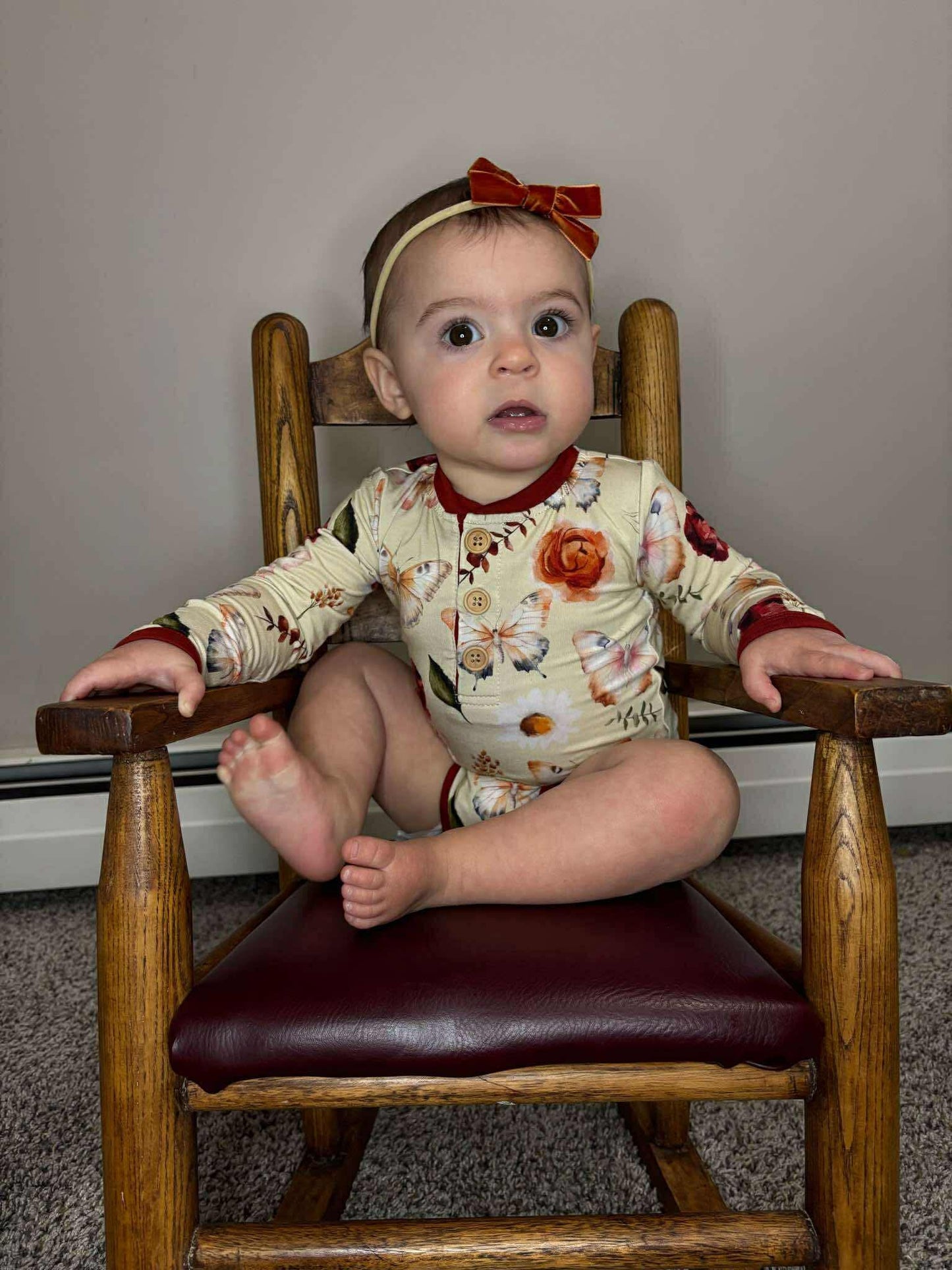 Fall Floral Long Sleeve Onesie