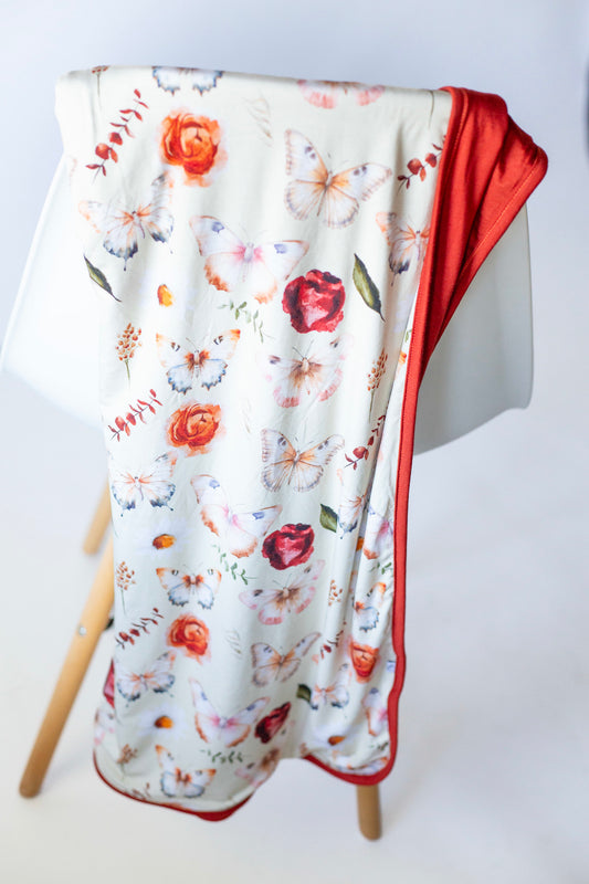 Fall Floral Double Layered Bamboo Blanket 50x50 A