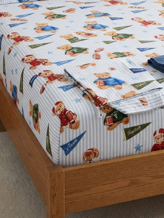 Teddy Touchdown Bamboo Twin Sheet