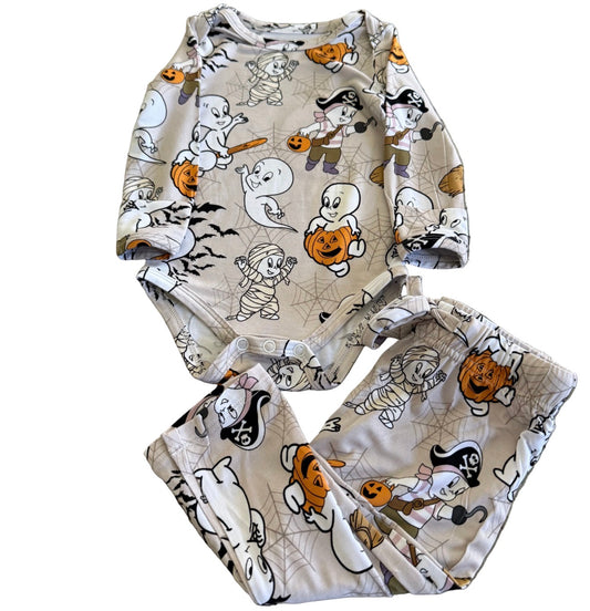 Friendly Ghost Long Sleeve Onesie and Pants Set
