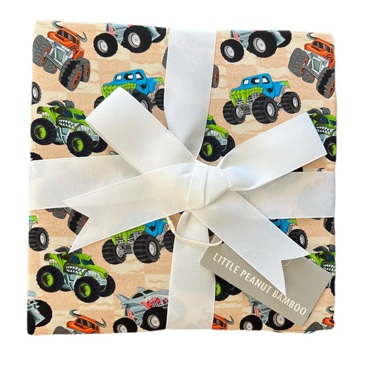 Monster Trucks Double Layered Bamboo Blanket 50x50