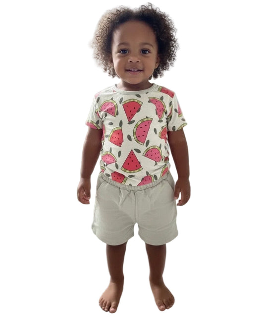 Watermelon Sugar Bamboo TShirt & French Terry Shorts