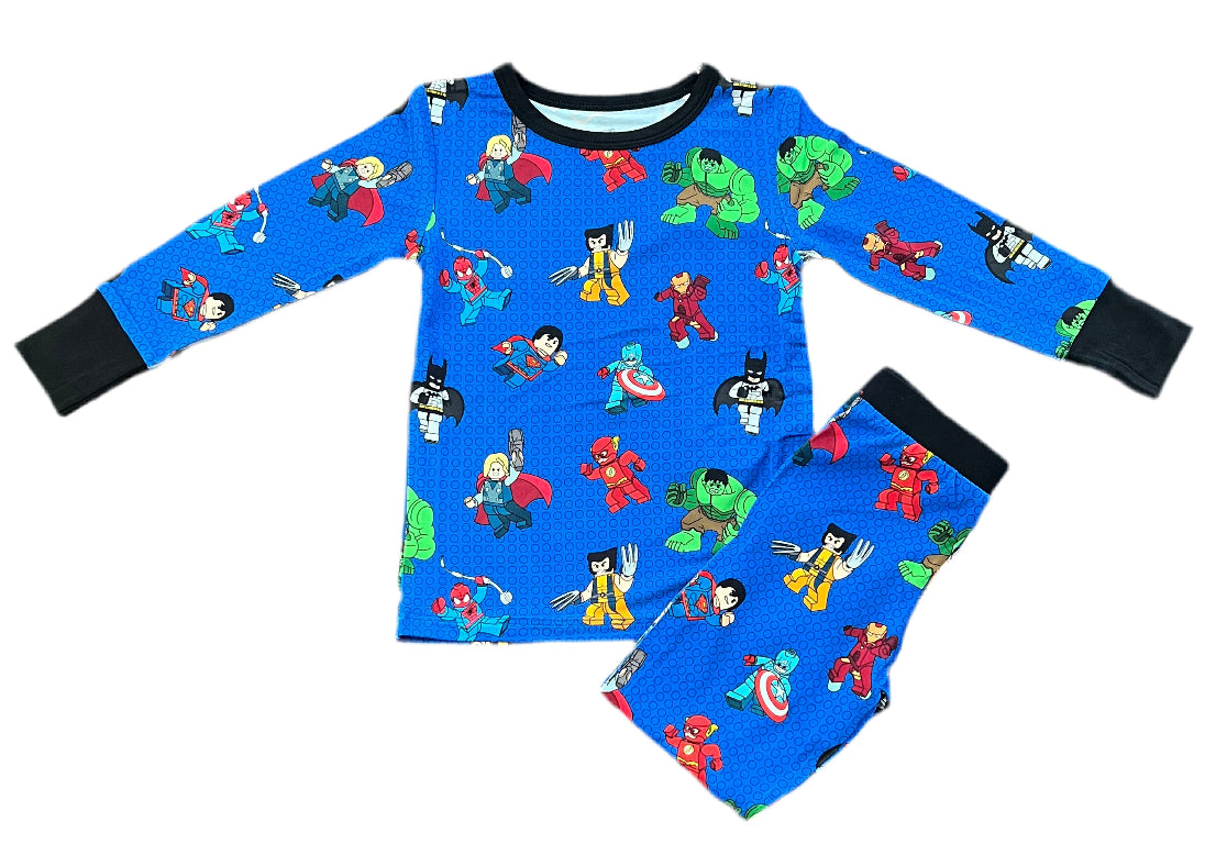 Block City Heroes Two Piece Pajama