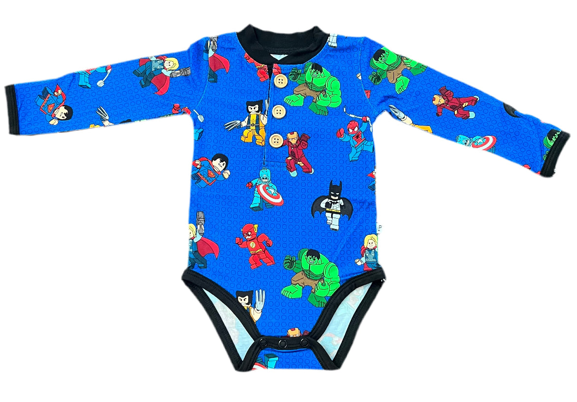 Block City Heros Long Sleeve Onesie