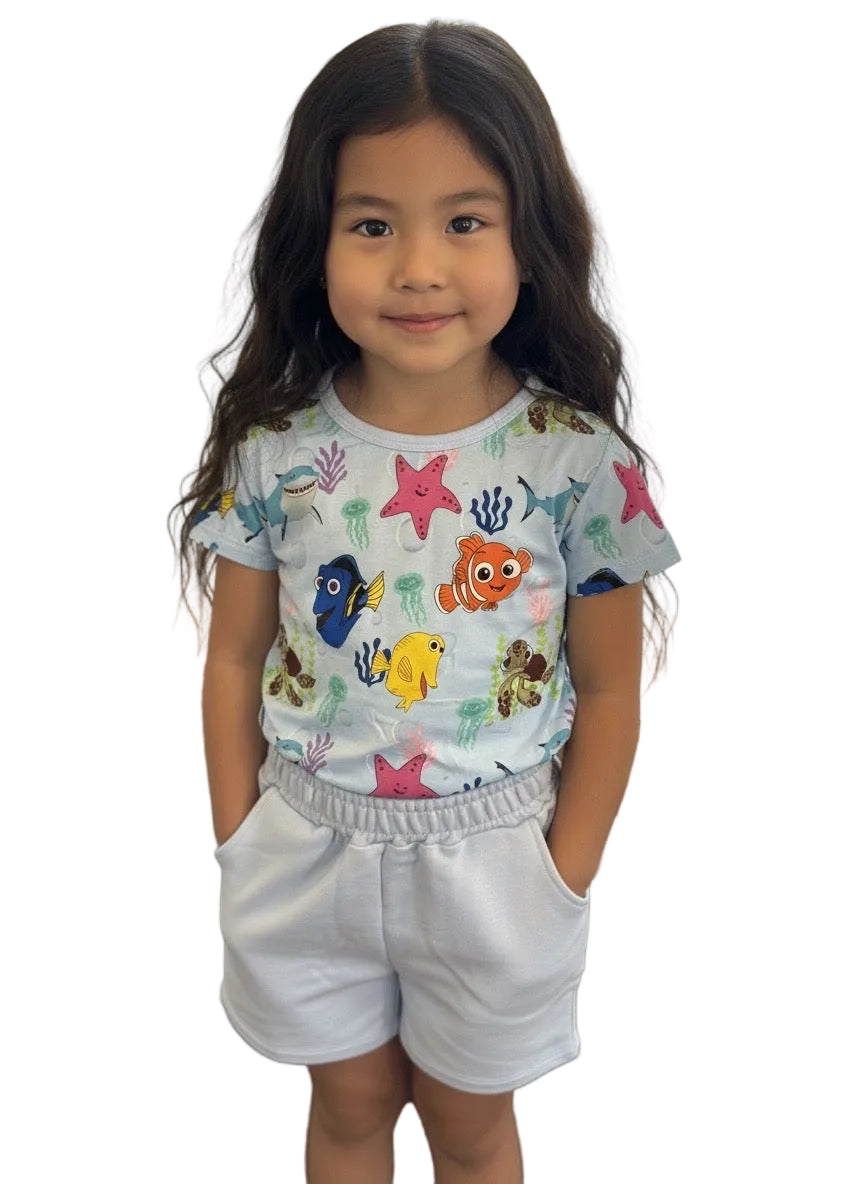 Just Keep Swimming Bamboo TShirt & French Terry Shorts