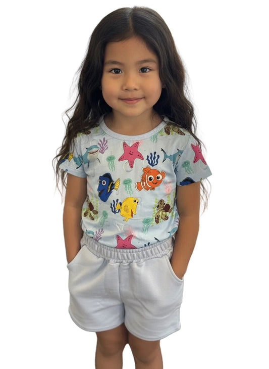 Just Keep Swimming Bamboo TShirt & French Terry Shorts