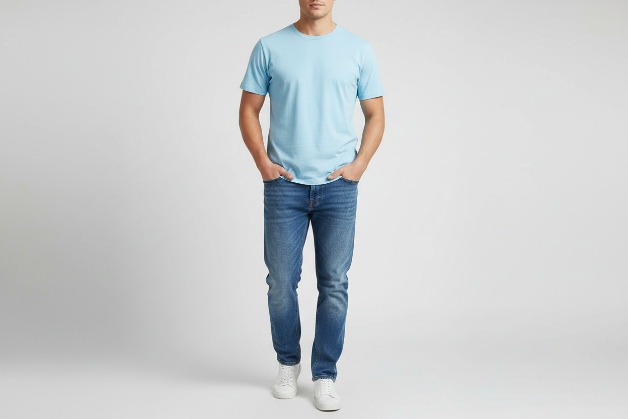 Plain Light Blue Bamboo T-Shirt